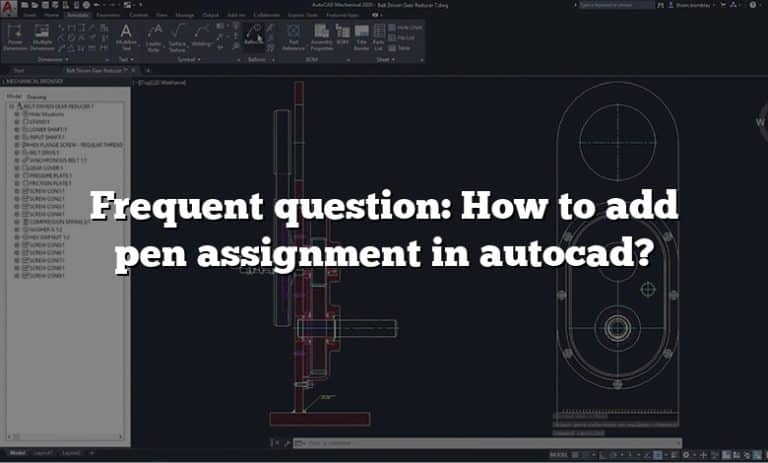 how to add a pen assignment in autocad