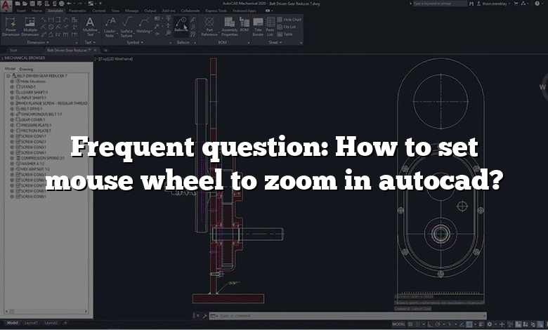 Frequent question: How to set mouse wheel to zoom in autocad?