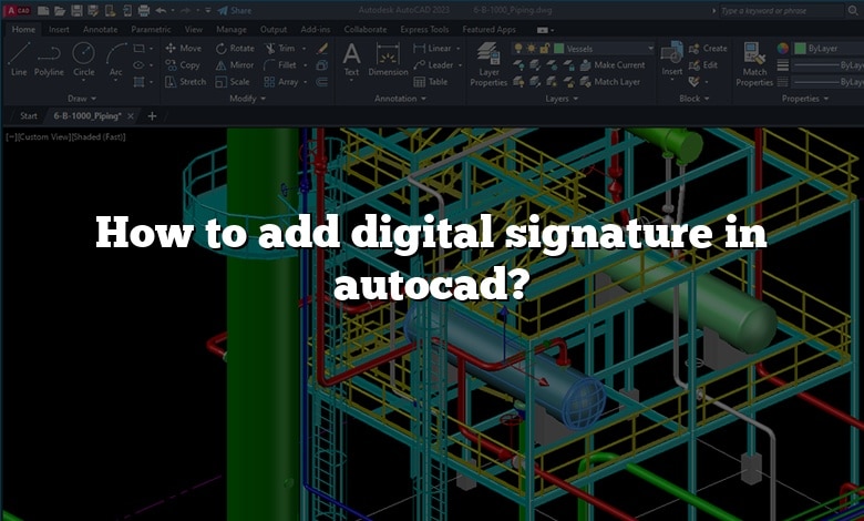 How to add digital signature in autocad?