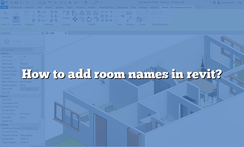 How to add room names in revit?