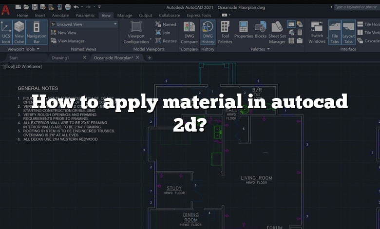 How to apply material in autocad 2d?