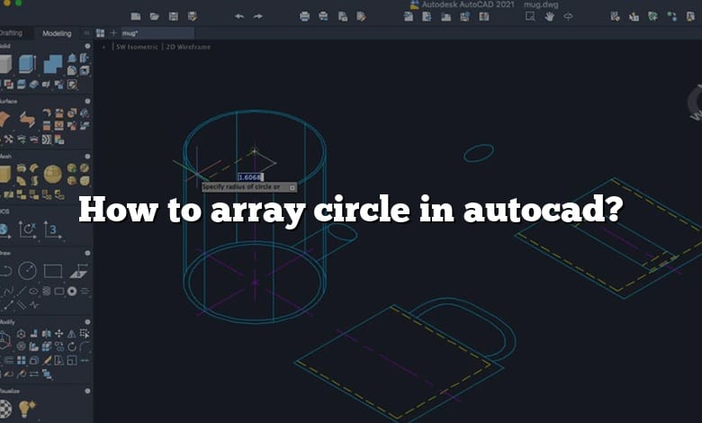 How to array circle in autocad?