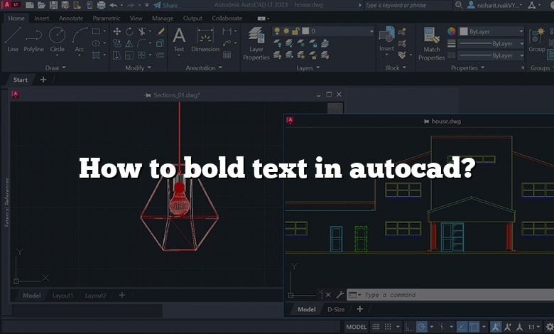 how to make text in autocad bold