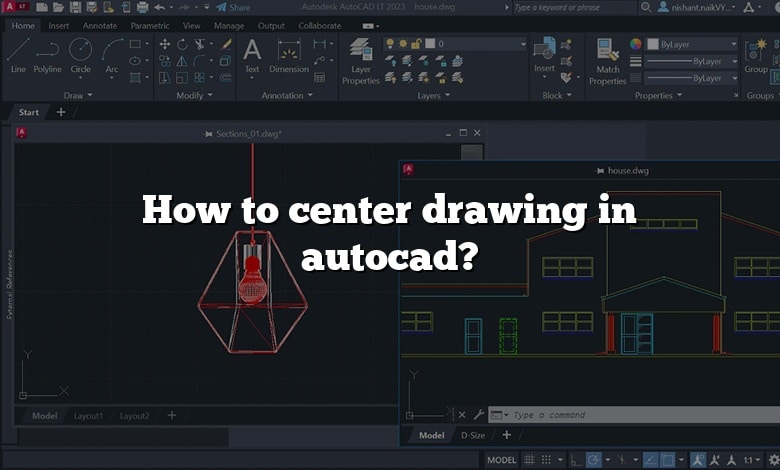 How to center drawing in autocad?