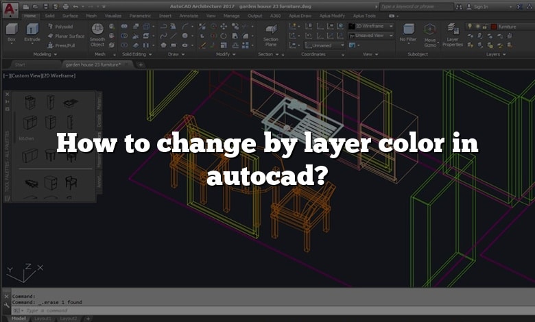 How to change by layer color in autocad?