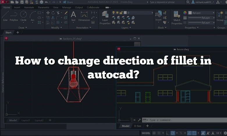 How to change direction of fillet in autocad?