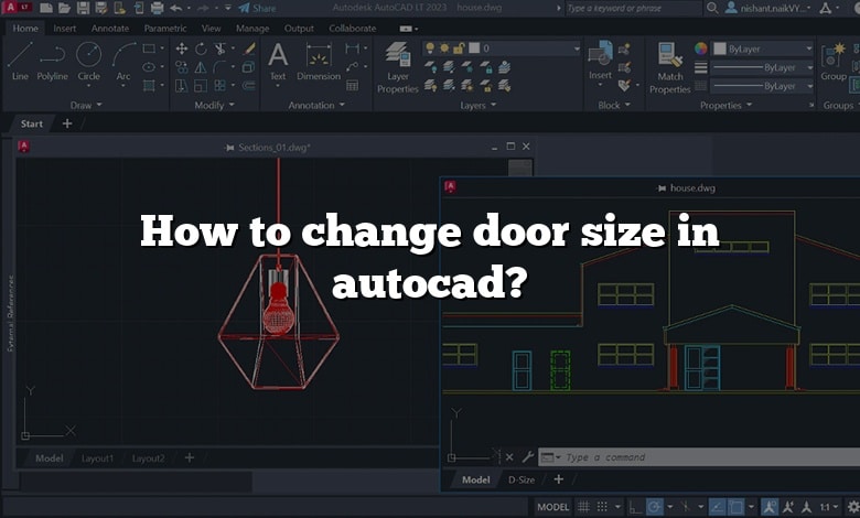 How to change door size in autocad?