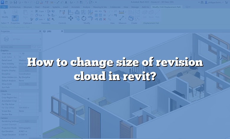 How to change size of revision cloud in revit?