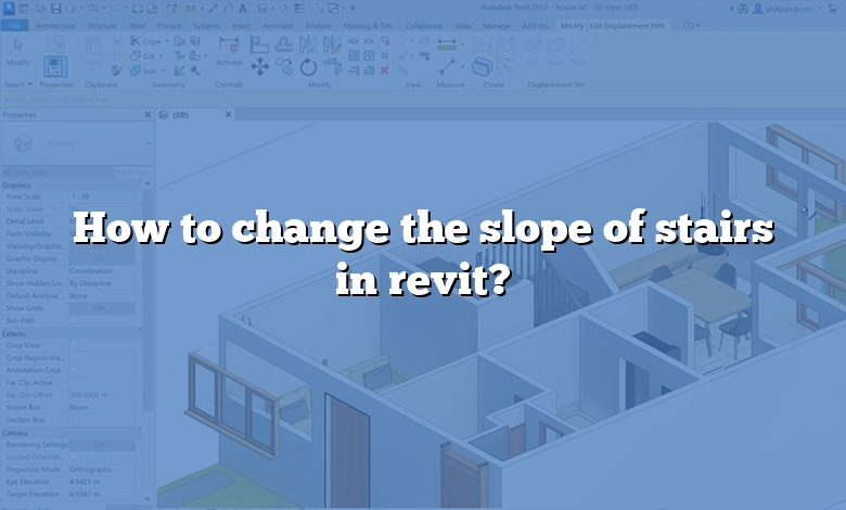 How to change the slope of stairs in revit?