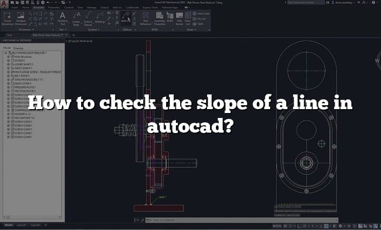 How to check the slope of a line in autocad?