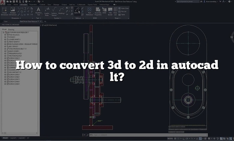 How to convert 3d to 2d in autocad lt?