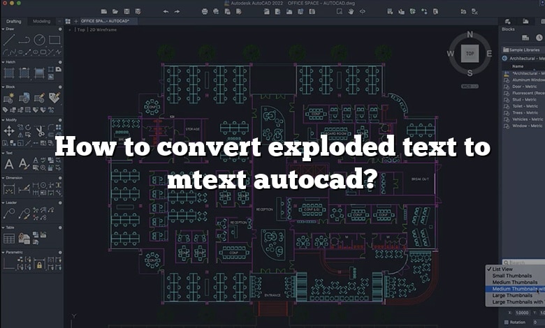 how to convert exploded text to mtext autocad