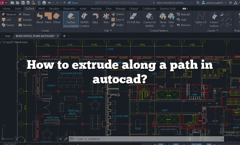 How to extrude along a path in autocad?