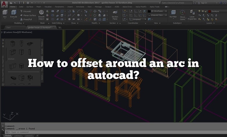 How to offset around an arc in autocad?