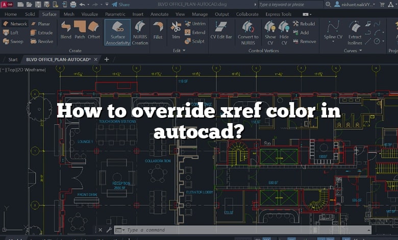 How to override xref color in autocad?