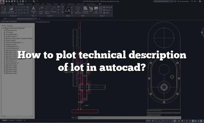 How to plot technical description of lot in autocad?