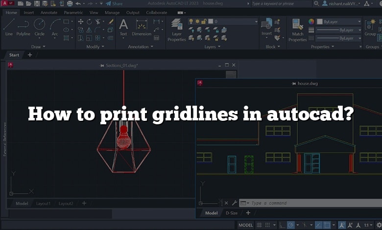 How to print gridlines in autocad?