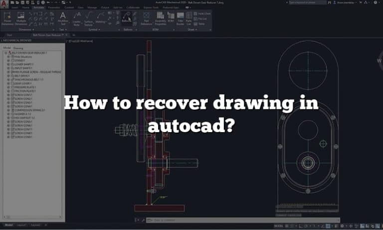 How To Recover Drawing In Autocad?