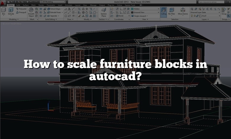 How to scale furniture blocks in autocad?