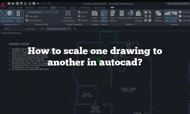 How to scale one drawing to another in autocad?