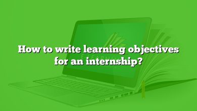 How to write learning objectives for an internship?