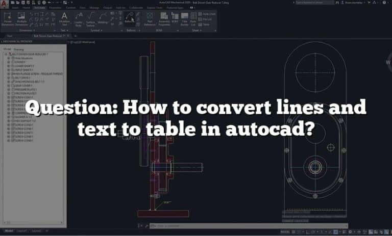 autocad convert lines and text to table