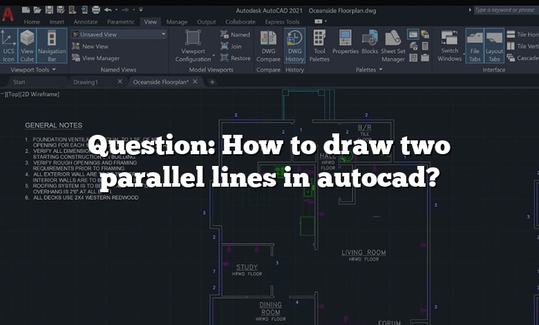 Question: How to draw two parallel lines in autocad?