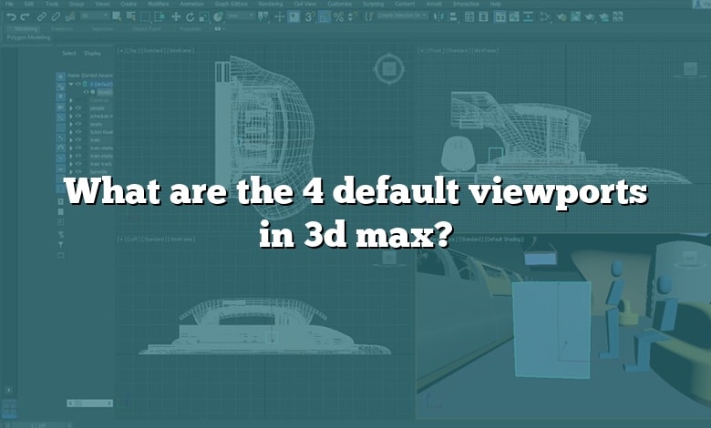 What are the 4 default viewports in 3d max?